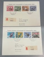 Liechtenstein Sportserien 1954 u. 1955 auf 2 FDC R- Briefen