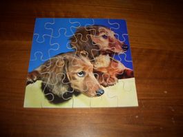 Holz Puzzle Hunde Dackel guter Zustand