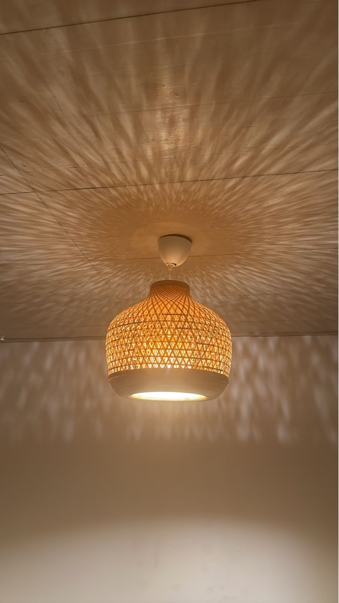 Ikea Kronleuchter & Deckenlampen: Bamboo ceiling lamp round design like new condition – Gebraucht aus Zürich von aol_gpc7