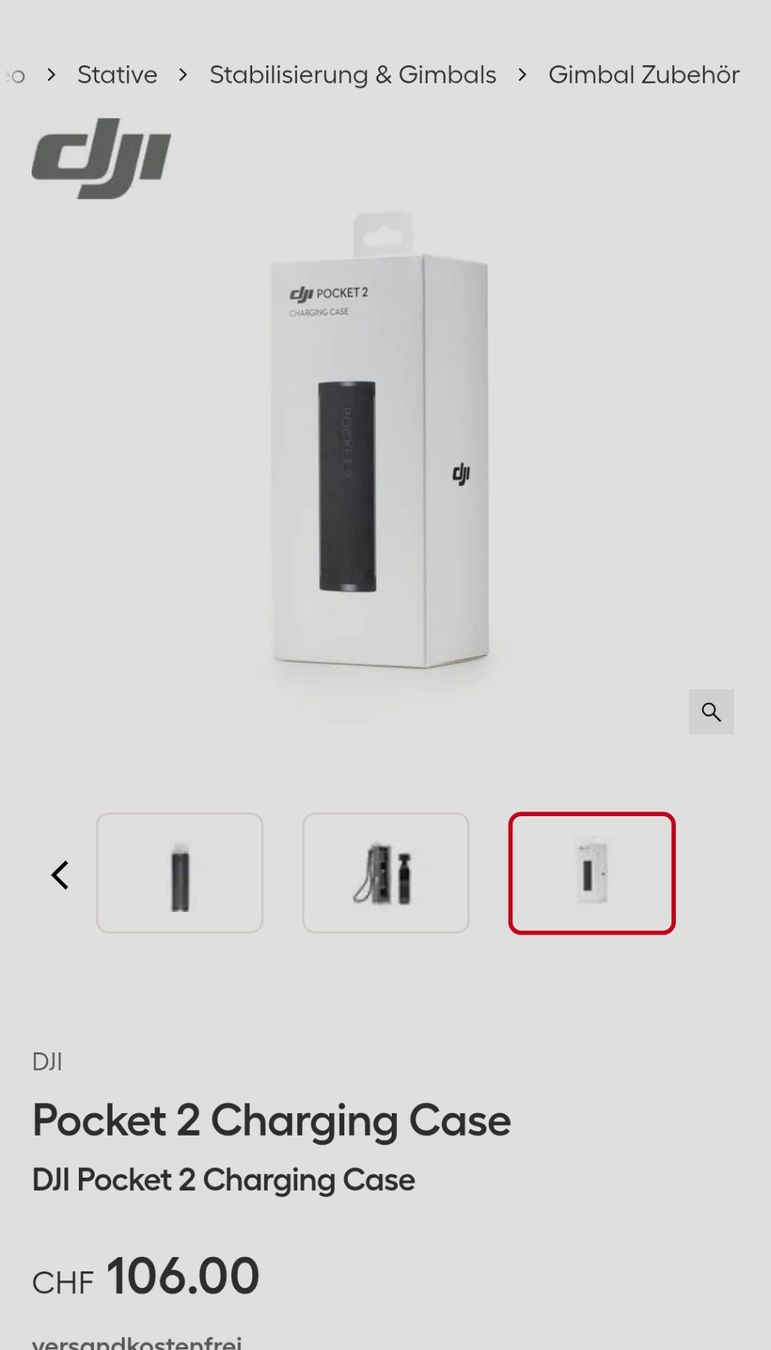 DJI Caricabatterie: DJI Pocket 2 Ladecase neu ungebraucht – Nuovo e nell'imballaggio originale da Gohl venduto da clio16v01 2