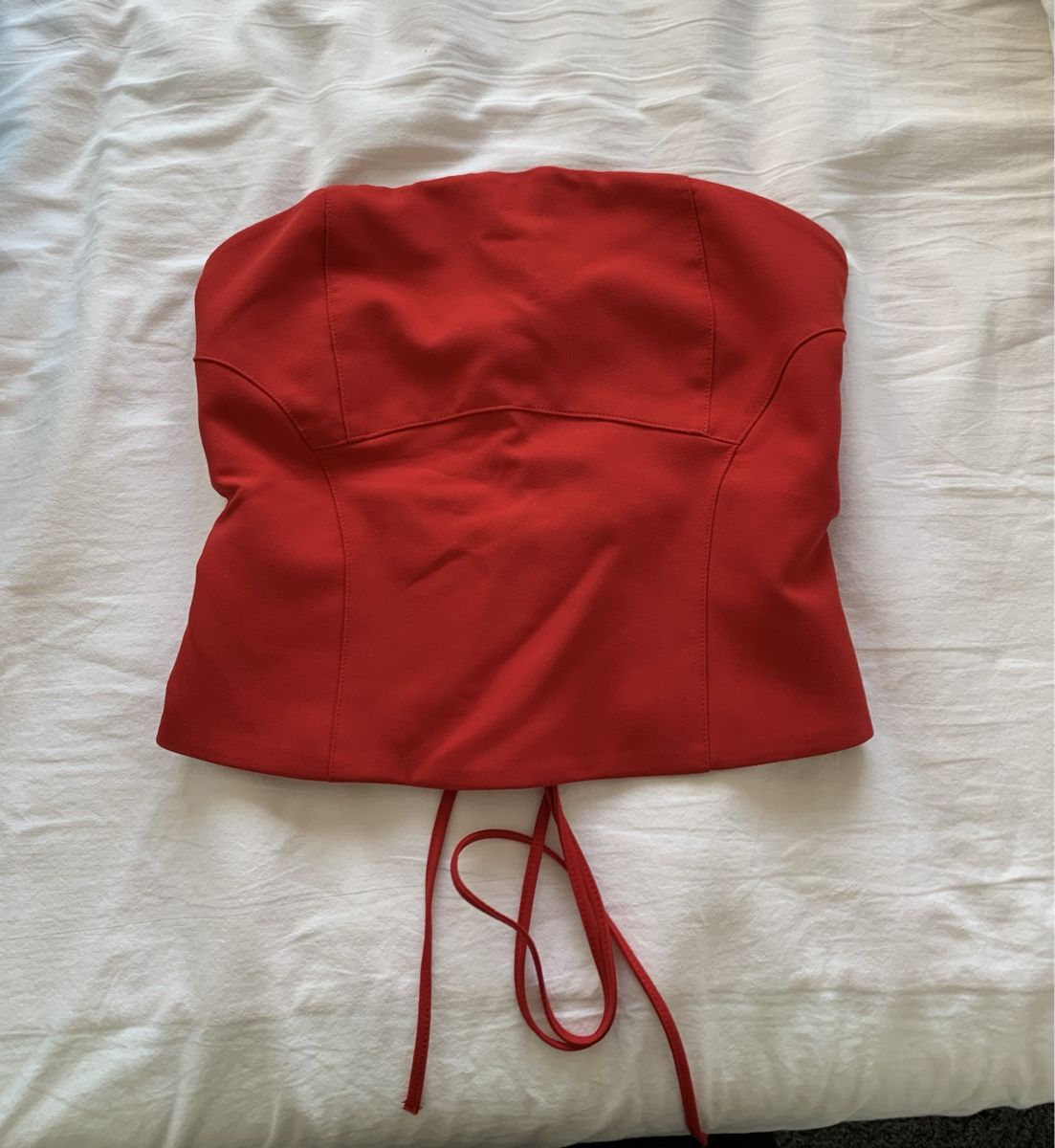 Pull&Bear Tops: Rotes geschnürtes Tubetop – Neu (gemäss Beschreibung) aus Basel von Vaniiiy 3