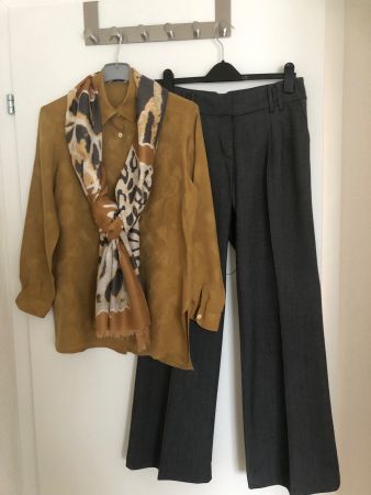 Bluse 100% CUPRO und Hose, Gr. 38, Schaltuch gratis