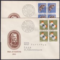 1951, 5 Luxus-Briefe Tag der Briefmarke BERN mit J138-J142