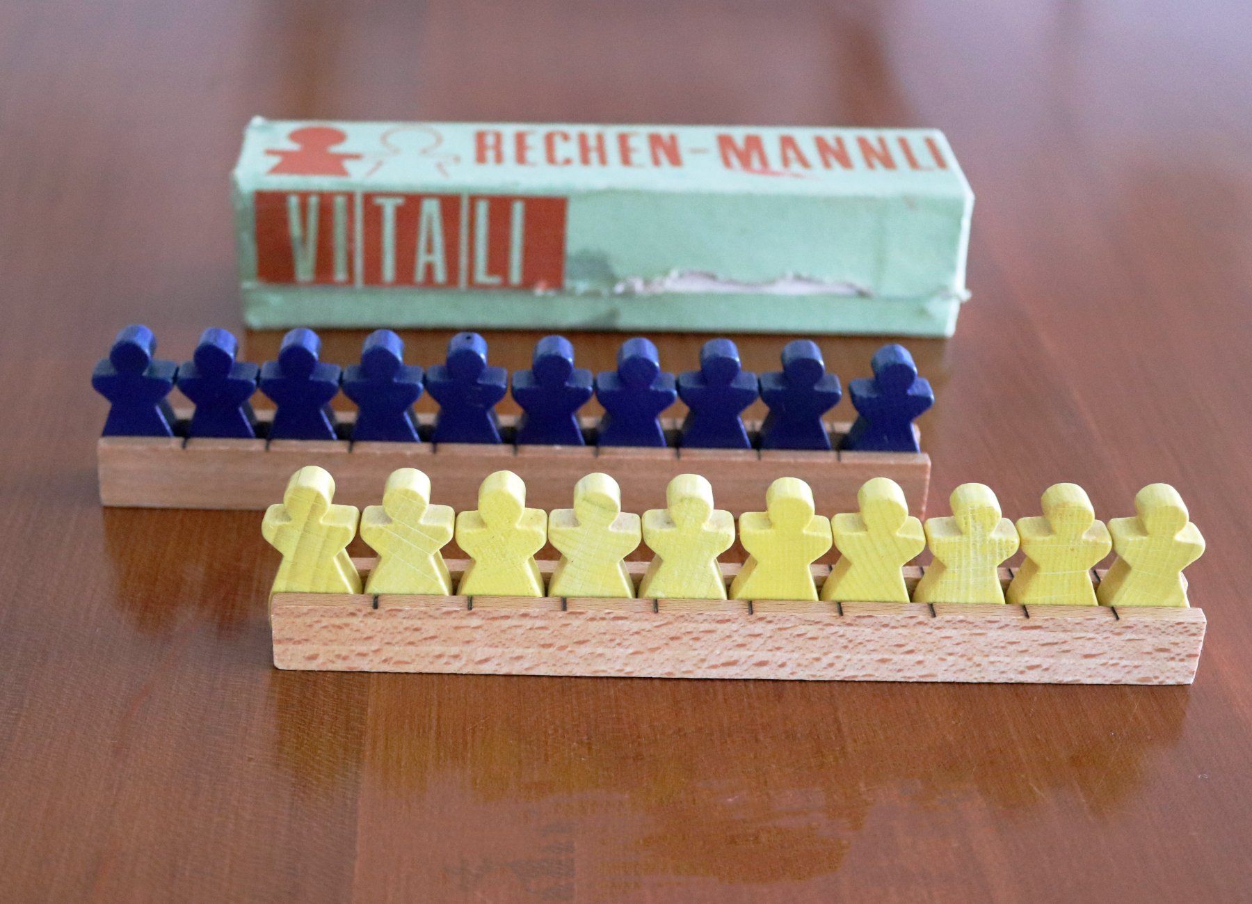 VITALI Rechen-Mannli, 20 Holz-Mannli in Original-Karton (Gebraucht