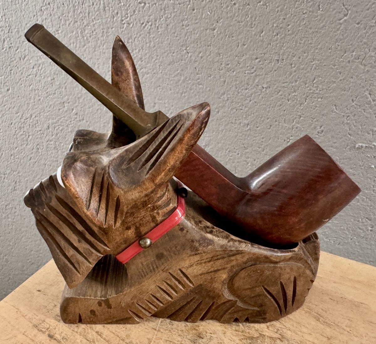 Statuette: Alter Pfeifenhalter Terrier Holz geschnitzt – Usato da Rothrist venduto da Luckywinner 3