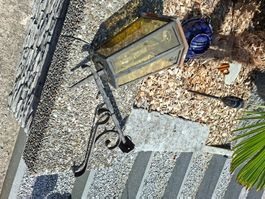 Vintage Gartenlaterne Wandmontage Metall Glas s gealtert