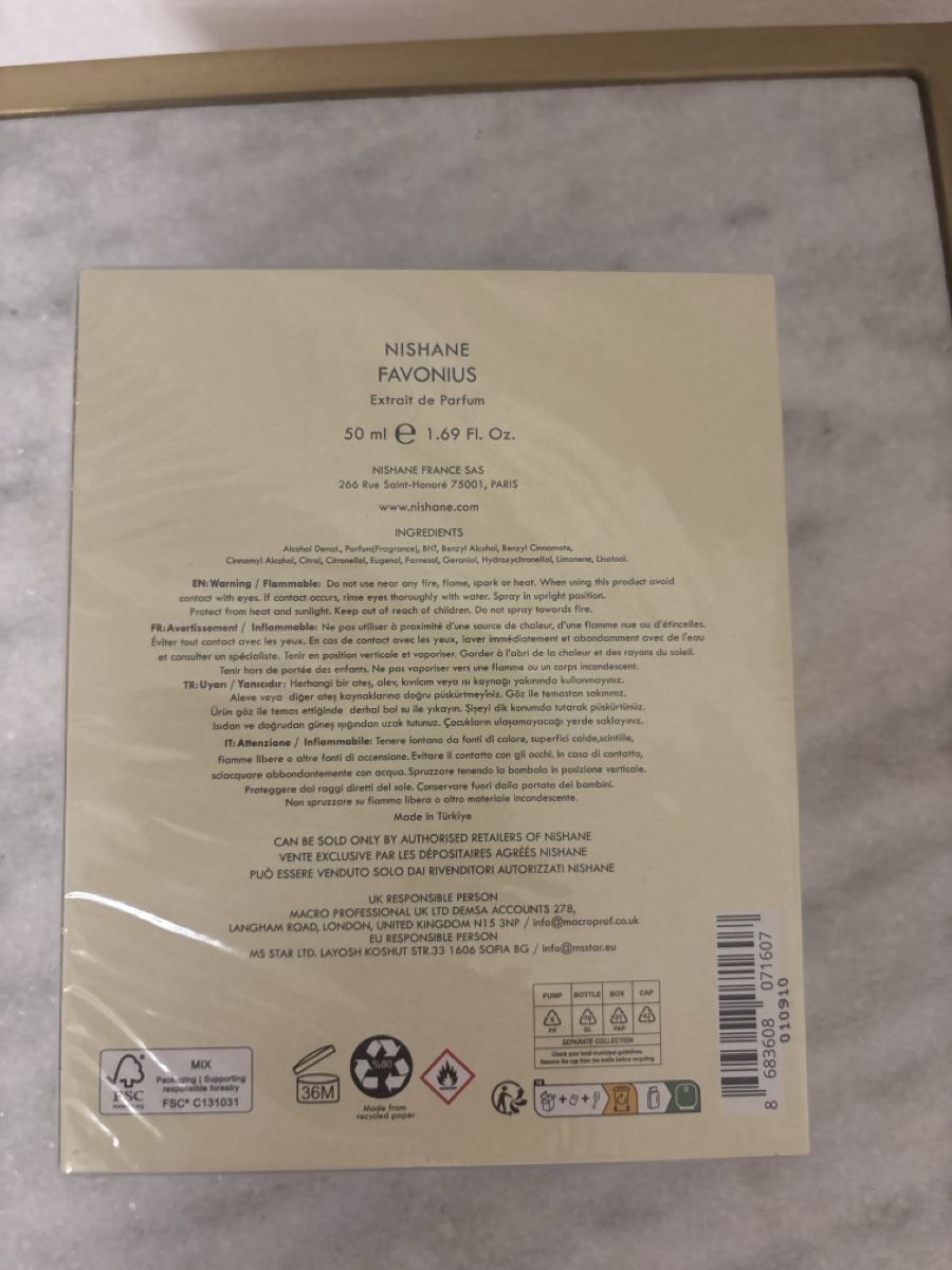 Nishane Parfums & Eau de Toilette: NISHANE FAVONIUS Extrait de Parfum 50ml  – Neuf avec emballage d'origine à Nidau par Mr.X02 1