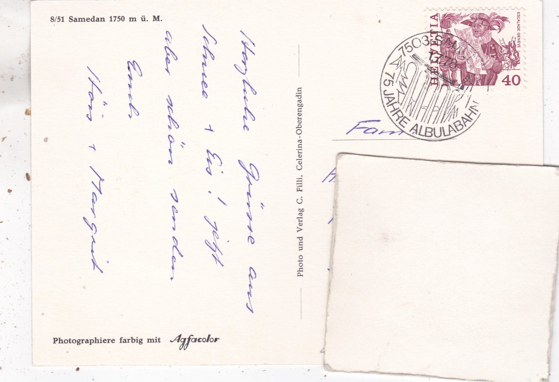 Cartoline postali: Samedan 1978 – Usato da Herisau venduto da Lisegrat2008 1
