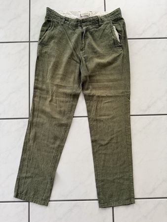 Herren Leinenhose SELECTED Grösse L W32 L32 olivgrün