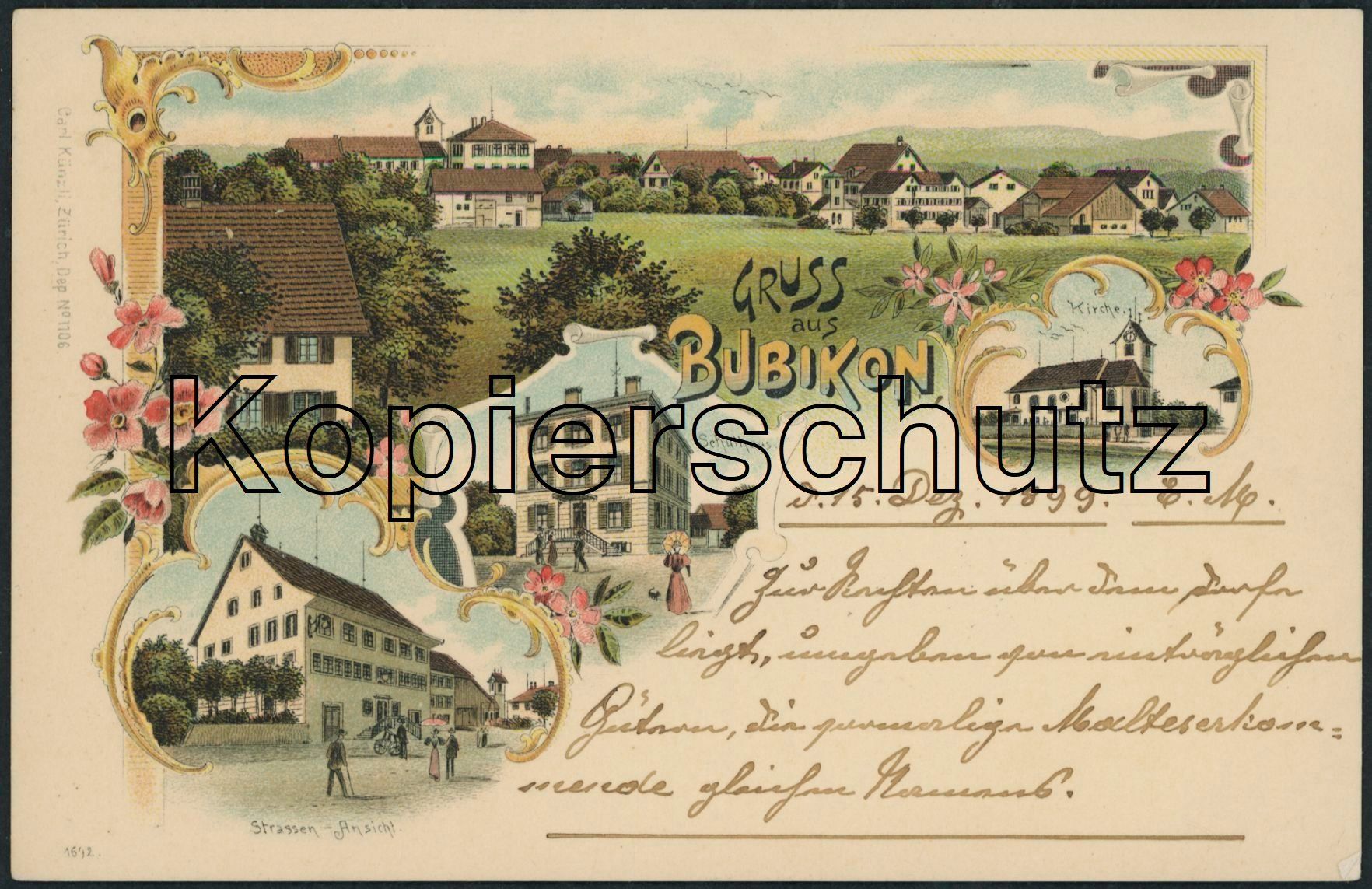 Ansichtskarten: ZH Bubikon - Litho – Gebraucht aus Schindellegi von Jonathan77