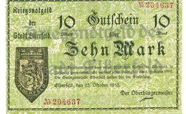 Elberfeld 10 Mark 25.10.1918 VZ+-VZ++