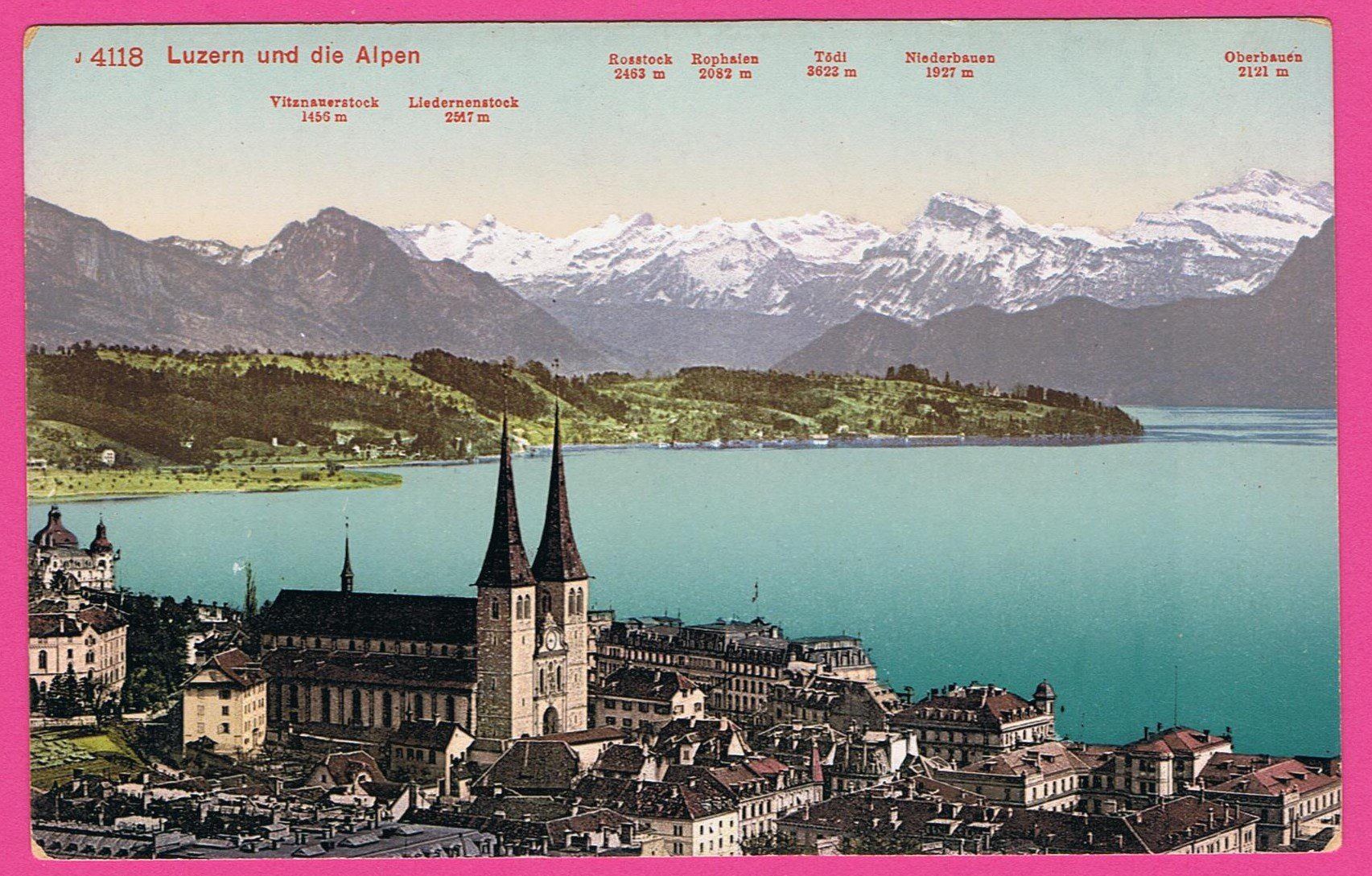 Ansichtskarten: Luzern und die Alpen – Gebraucht aus Einsiedeln von dillie