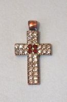 Anhänger Kreuz mit Strasssteinen