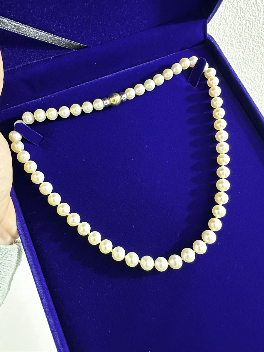 Perle (finte): ECHTE perlen + gold verschluss Halskette – Nuovo e nell'imballaggio originale da Sarmenstorf venduto da pet_bfz6