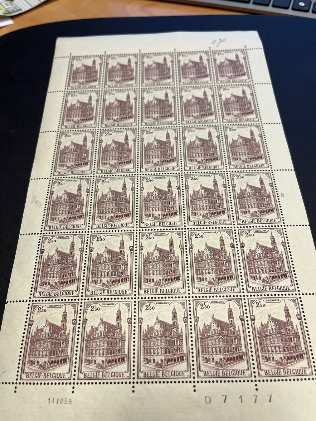 Tutti i francobolli: Feuille de 30 timbres belges 1959 – Nuovo (secondo la descrizione) da Matran venduto da Bridge-Mania 1