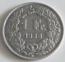 1 Franken 1932 Silber gute Erhaltung