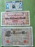 3 Reichsbanknoten/ Notgeld Deutschland, Nürnberg, Ritterhude
