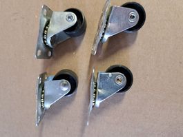 4 Stück Möbelrollen / Transportrollen, Durchmesser Klein