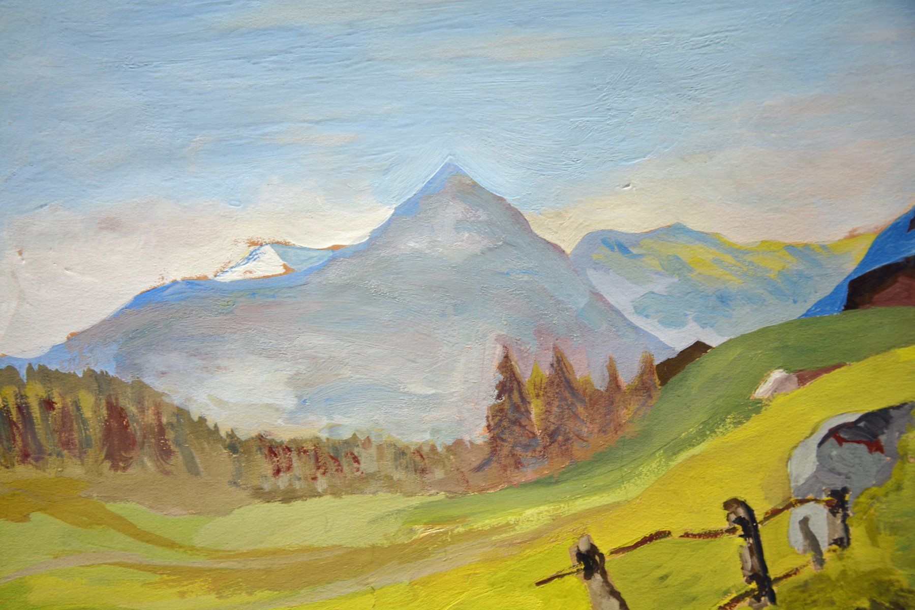 Dipinti: Alpenidyll, grosses Aquarell – Usato da Zuerich venduto da Antiquarium 2
