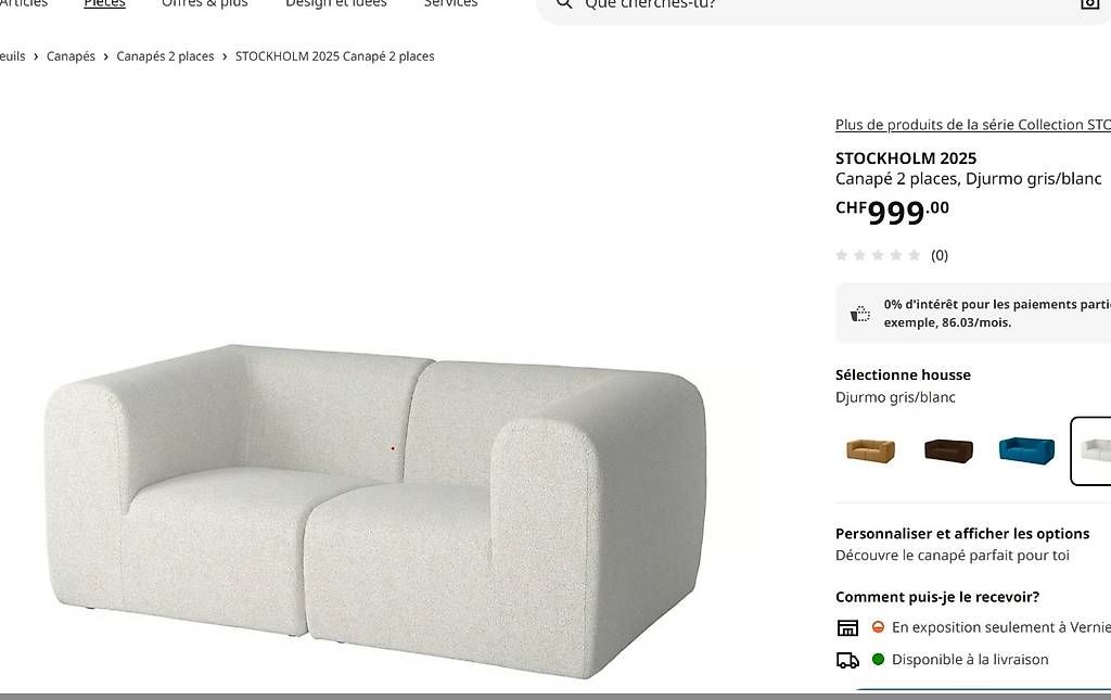 Divani: CANAPÉ COMME NEUF STOCKHOLM – Usato da Genève venduto da gua_9bpv 1