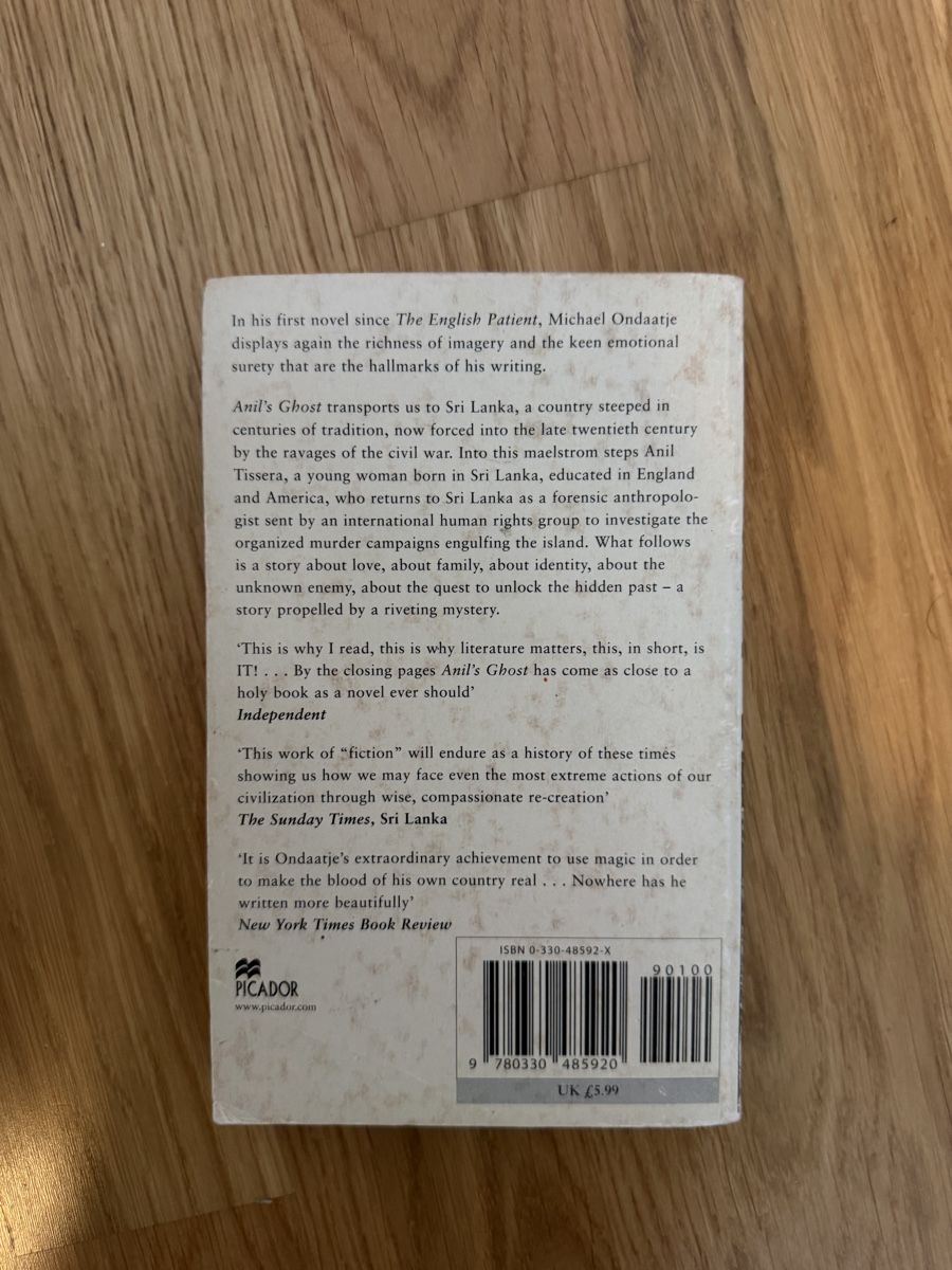 Libri: Anil's Ghost von Michael Ondaatje  – Usato da Aarau venduto da Fluffy-Novel5 1