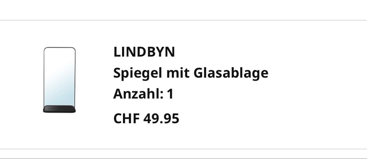 Ikea Specchi: LINDBYN Ikea Spiegel mit Ablage – Usato da Ebikon venduto da Leonievn 1