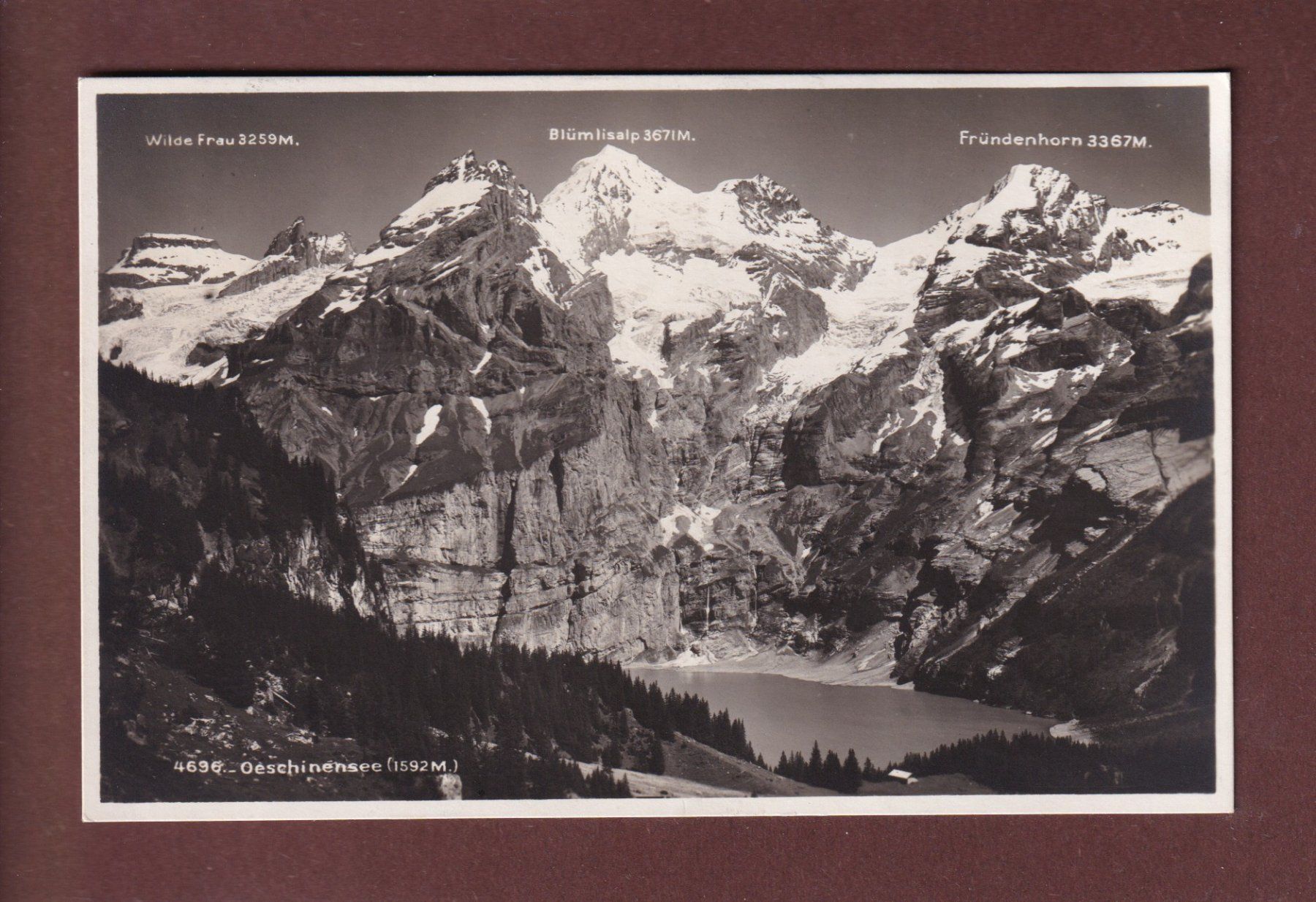 Cartes postales: OESCHINENSEE - Blümlisalp - 1929 – D'occasion à Pully par nicecards-shop