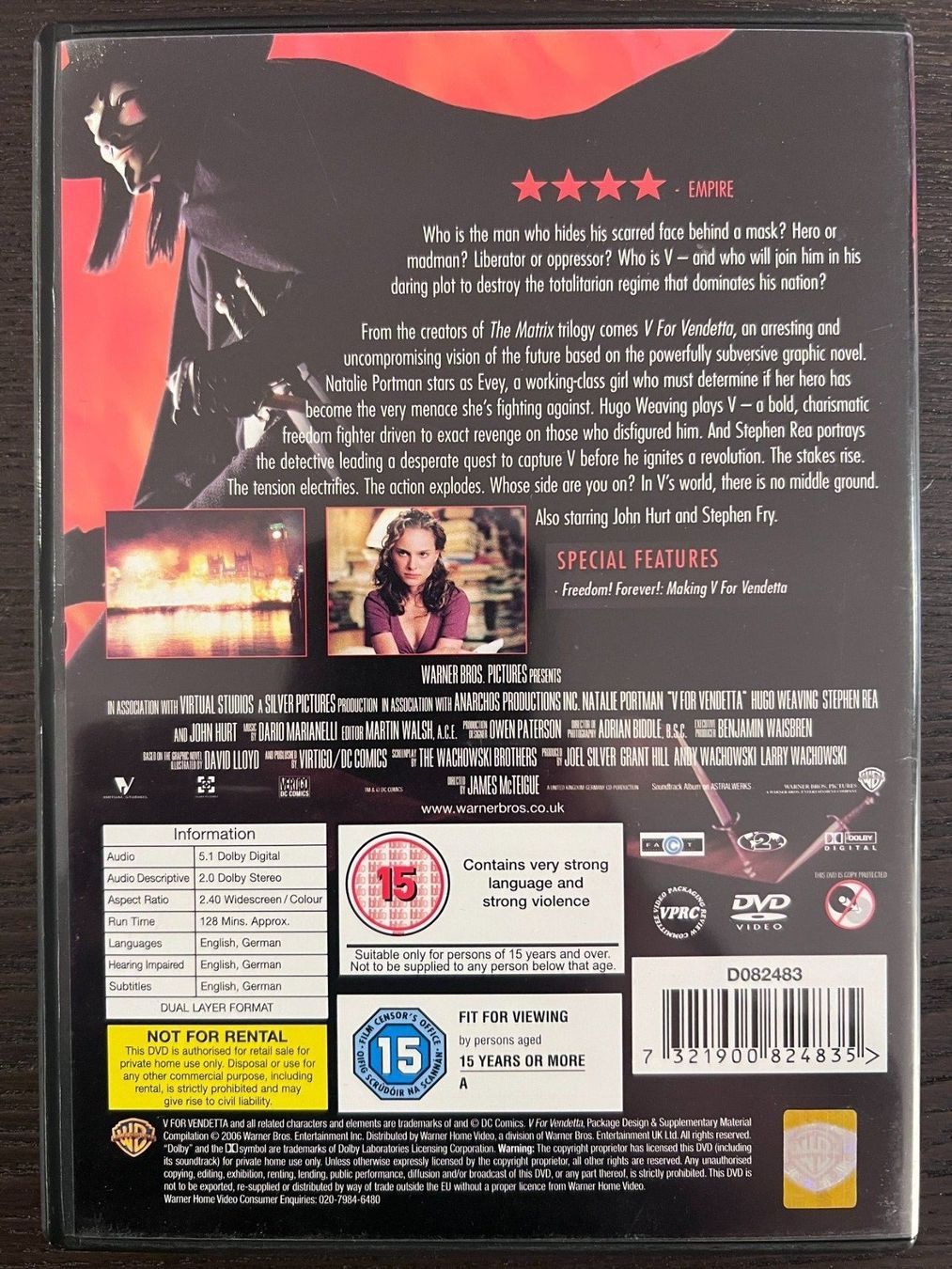 Tutti i DVDs: V for Vendetta (Englisch, Deutsch) – Usato da Zürich venduto da FilmFreunde 1