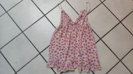 Sommerkleid in Gr. S/M in pink weiss