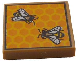 Lego  Fliese mit Bienen (3068pb2589) selten