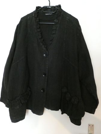 Schwarze Leinen Jacke Niederberger Gr.50-54