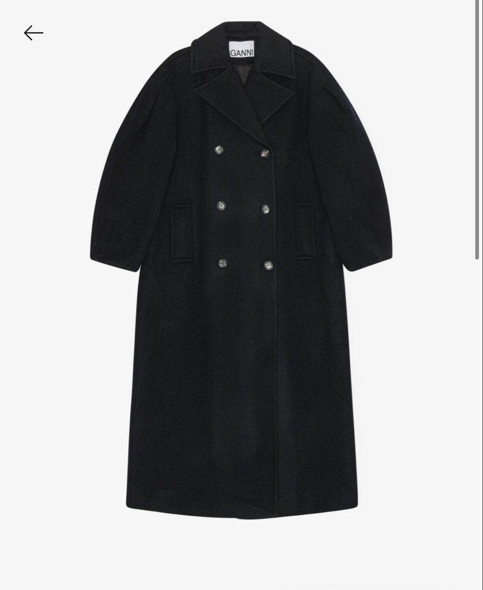 Ganni Cappotti: GANNI Mantel Peacoat Wool NEW – Nuovo e nell'imballaggio originale da Basel venduto da Dencag