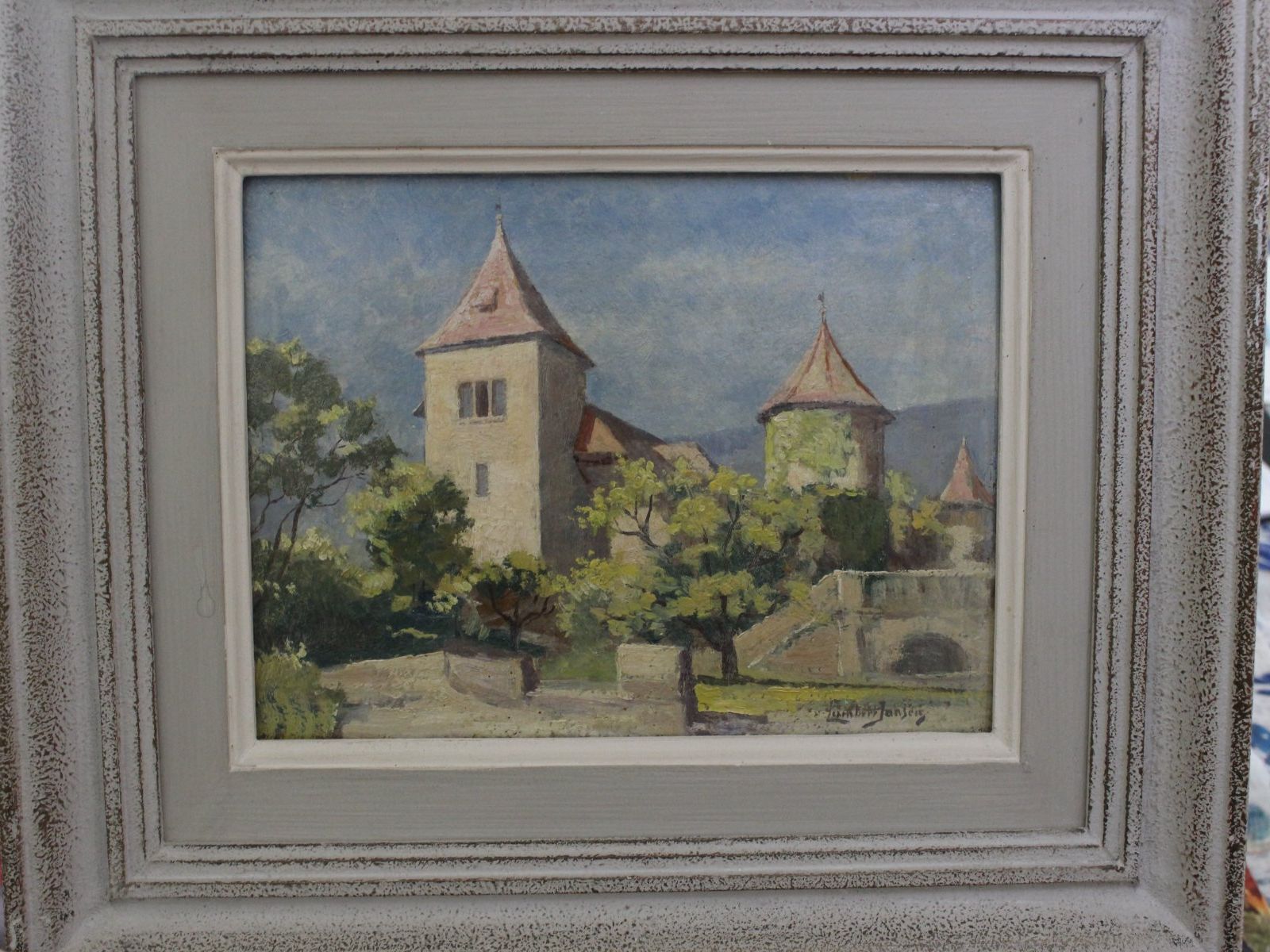 Dipinti: Château peint par Lambert Jansen (1981-1965) – Usato da Fleurier venduto da Akvdt