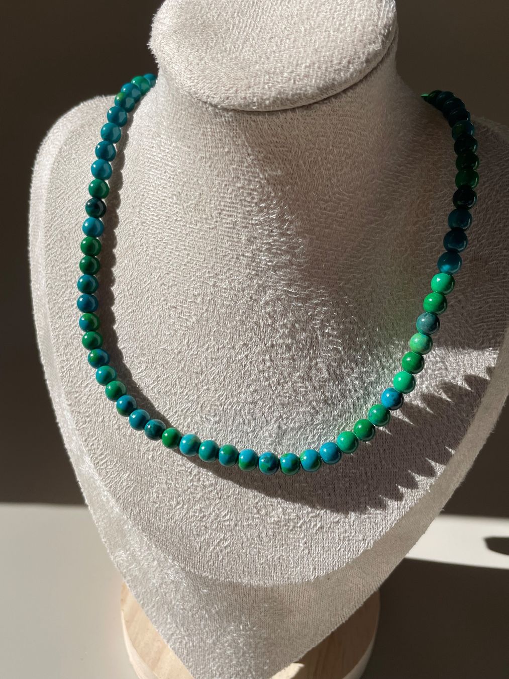 Catenine: Chrysocolla Perlen Strang 6mm Ca.38cm – Nuovo e nell'imballaggio originale da Schiers venduto da sisikristall