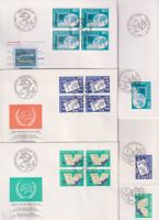 FDC. UPU. Genf. 1983/89/95. Serie Einzelm. & 4-er-Blocks.