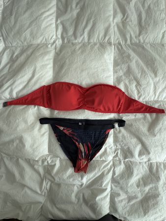 Bikini Set Tommy Hilfiger Red Bandeau Top