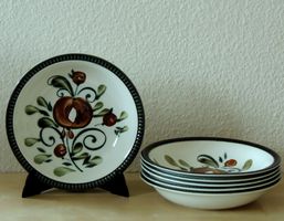 6 assiettes creuses Argenteuil, René Picry pour Boch, 1960s
