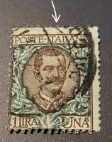 Italien 1901 alte briefmarke abart dezentriert