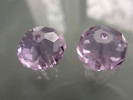 2 Rondellen Glas facettiert lila 10x8mm