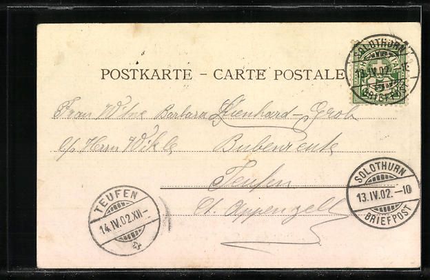 Cartoline postali: AK Solothurn, die Einsiedelei, 1902 – Usato da Berlin venduto da bartko-reher 1