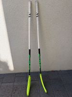 2x Exel Unihockeystöcke mit weissem Griffband, 112 cm