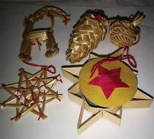 Weihnachtsanhänger Stroh Set 5 Teile (1)