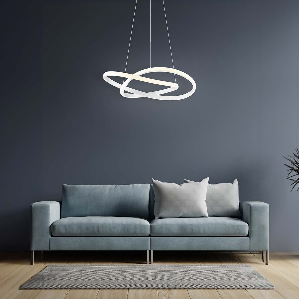 Lampadari & plafoniere: LED Pendelleuchte, Weiss, 60 cm Ø, Rund – Nuovo (secondo la descrizione) da Kreuzlingen venduto da Smart-Light 1