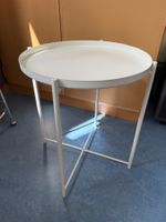 Beistelltisch rund weiss Metall leicht gebraucht 50cm