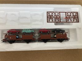 Märklin H0 46127 Autotransportwagen Laae 52 mit 8 VW PKW, DB