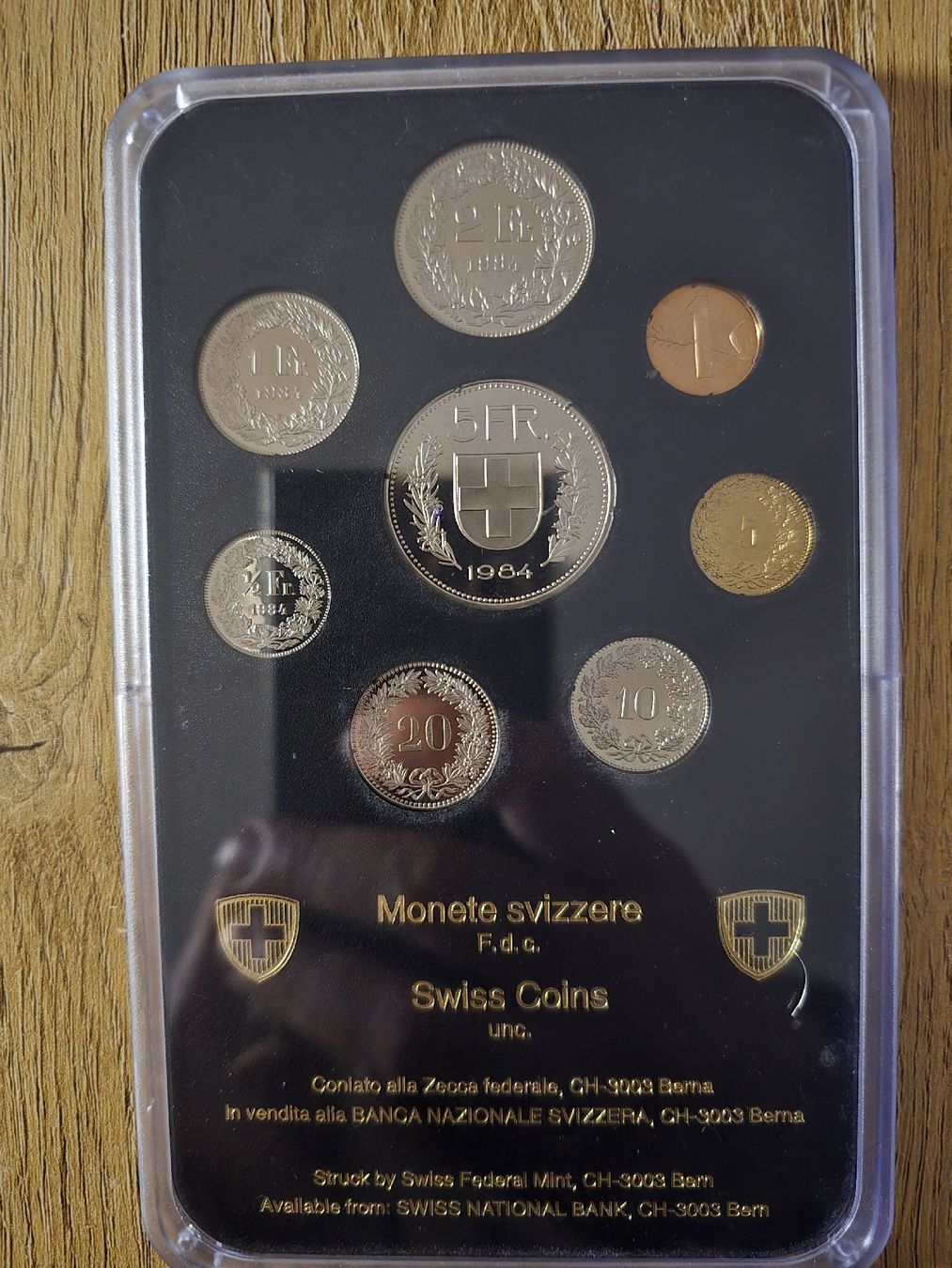Tutti le monete: Schweizer Münzsatz 1984 Stgl – Nuovo e nell'imballaggio originale da Turtmann venduto da SASGRU
