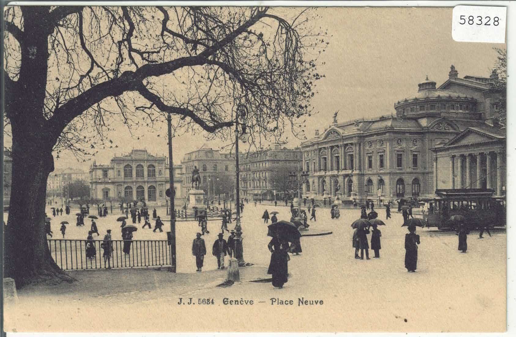 Cartoline postali: Geneve - Place Neuve - Tram – Usato da Ettingen venduto da Kartenplanet