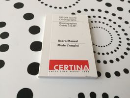 CERTINA ORIGINAL - BOOKLET - WATCH - UHR - NEW !!!