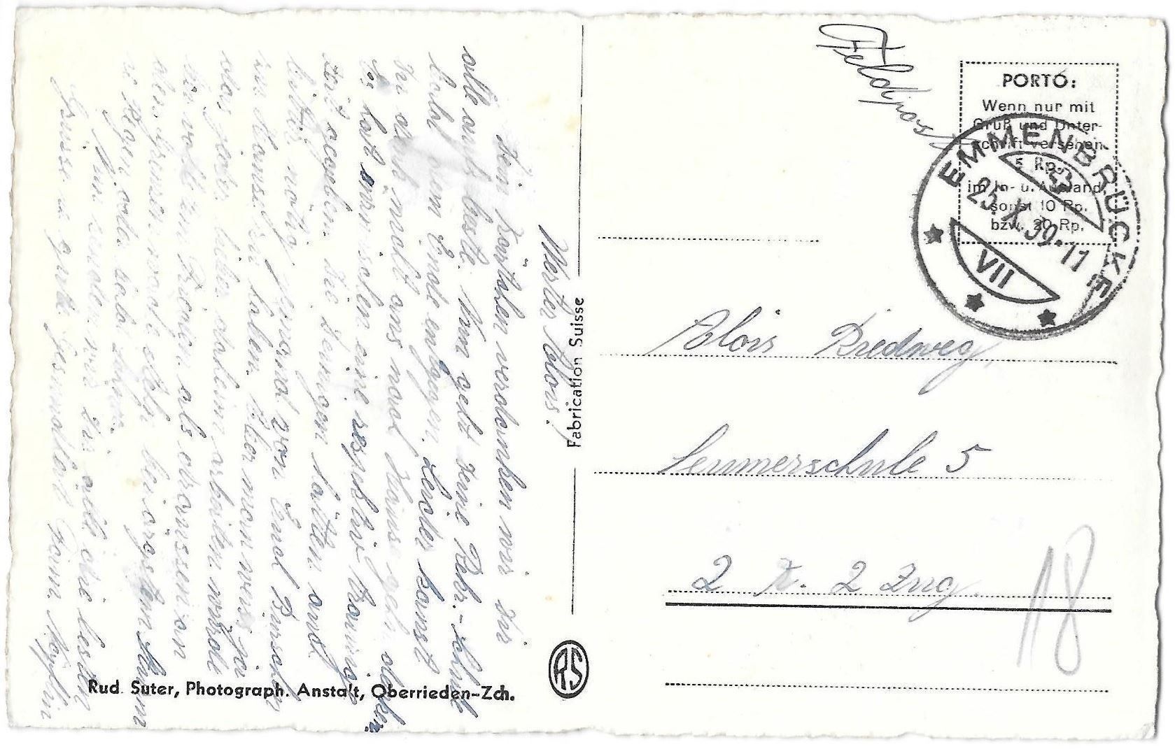 Cartoline postali: Gerliswil Gesamtansicht – Usato da Olten venduto da clotaldi 1