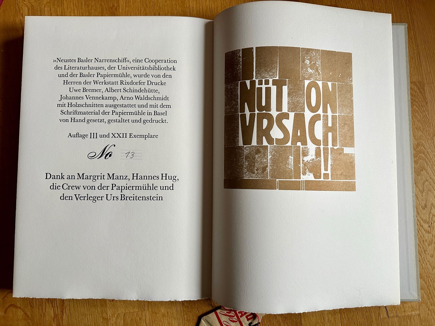 Bücher: Rixdorfer Drucke: Neustes «Basler Narrenschiff». 2001 – Gebraucht aus Zürich von allp 7